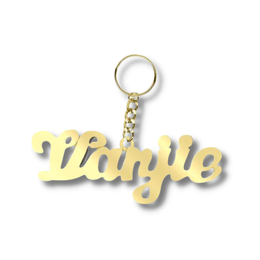Vanjie Gold Nameplate Keychain